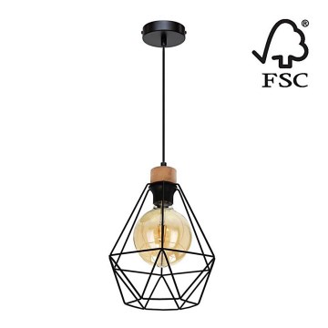 Luster na lanku DIAMENT 1xE27/60W/230V dub – FSC certifikované