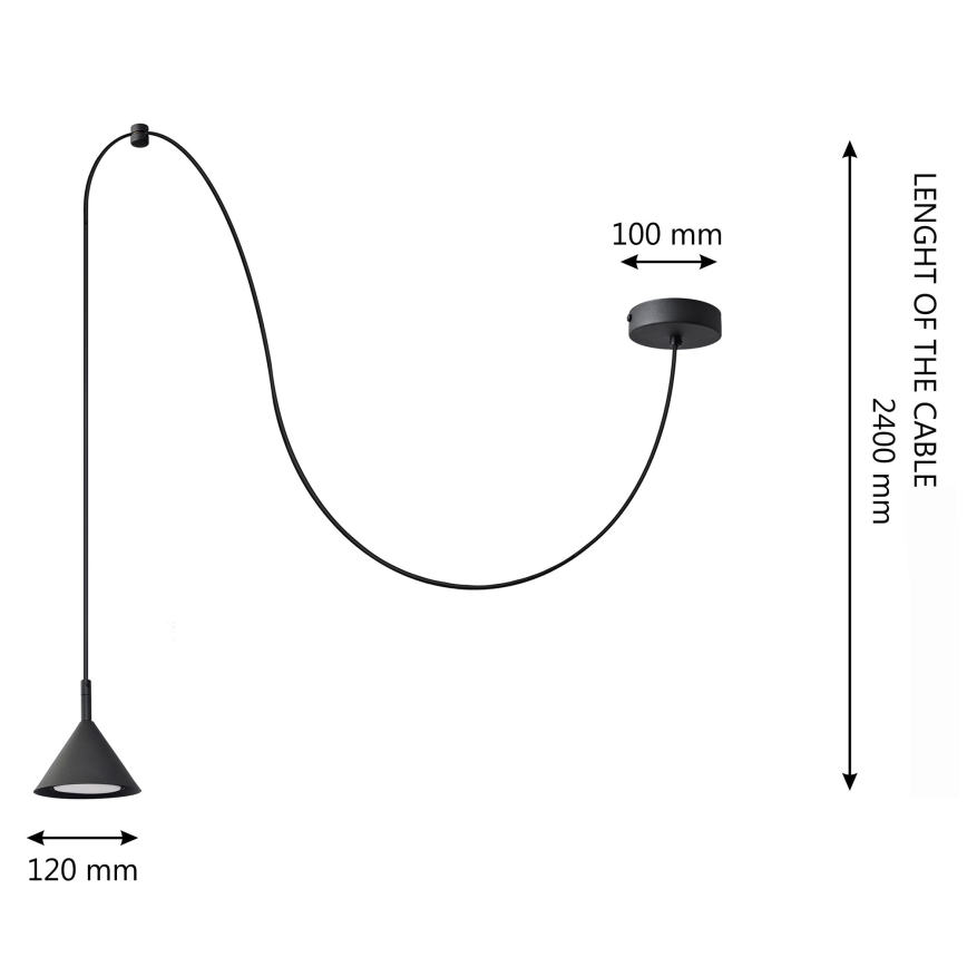 Luster na lanku ETNA LONG 1xGX53/15W/230V čierna