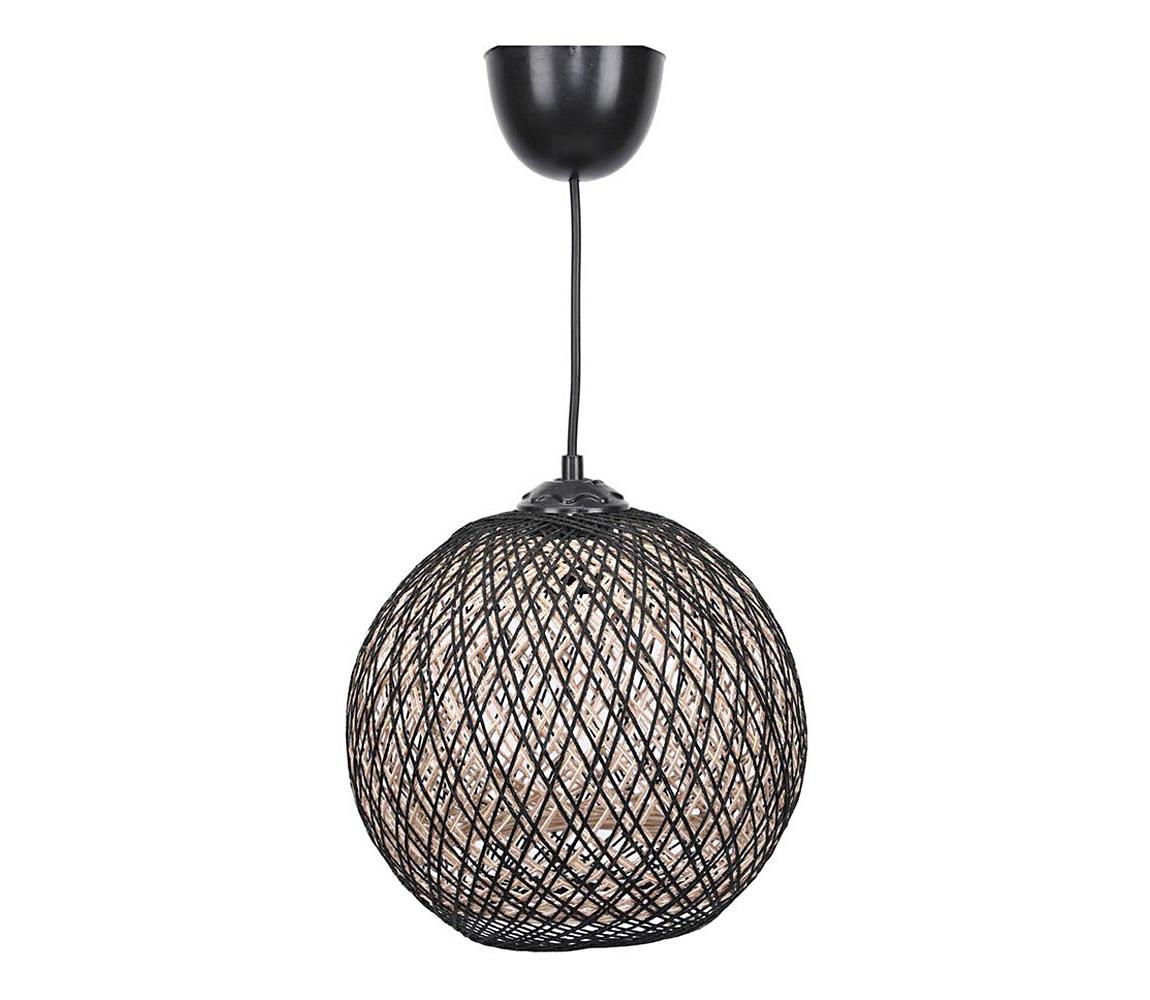  Luster na lanku JUTE 1xE27/60W/230V čierna 