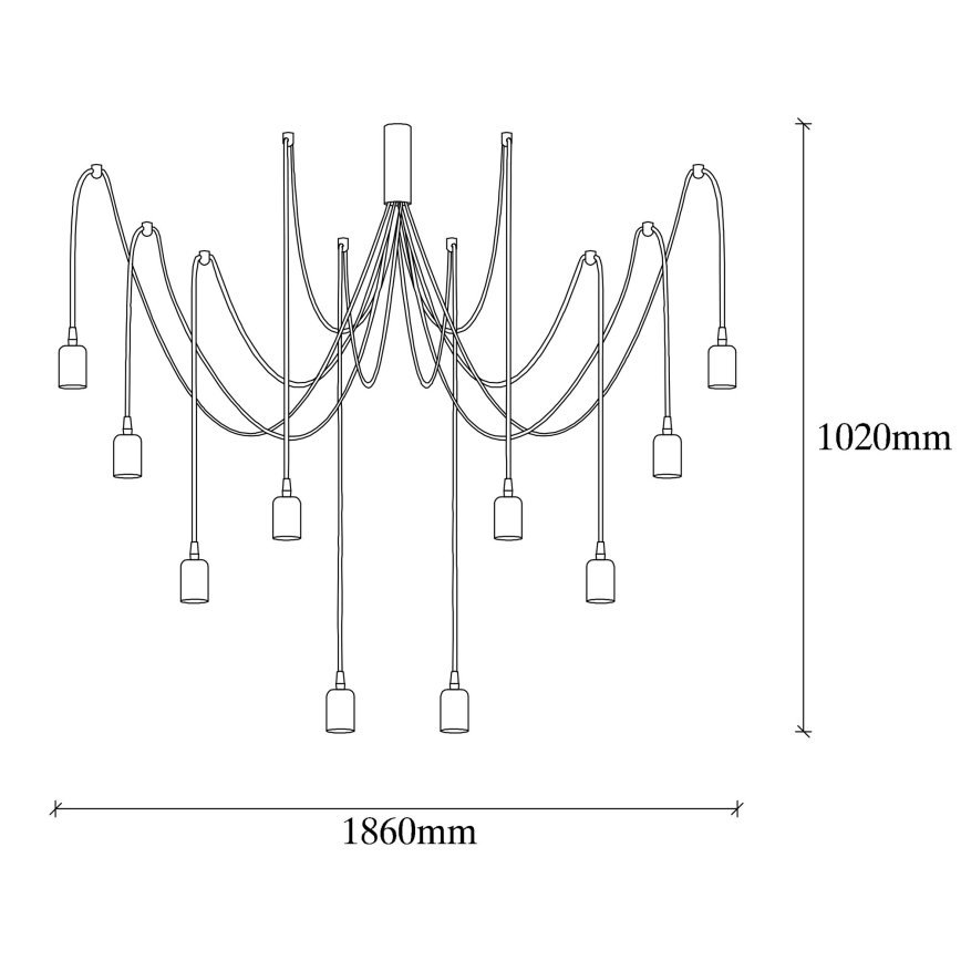 Luster na lanku KABLUNI 10xE27/40W/230V