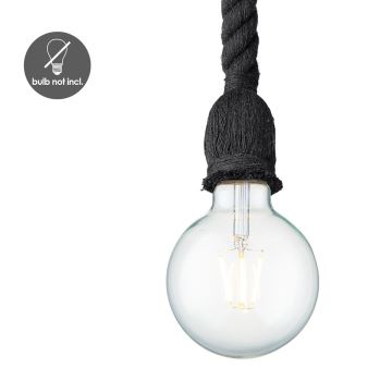 Luster na lanku LEONARDO ROPE 1xE27/10W/230V čierna