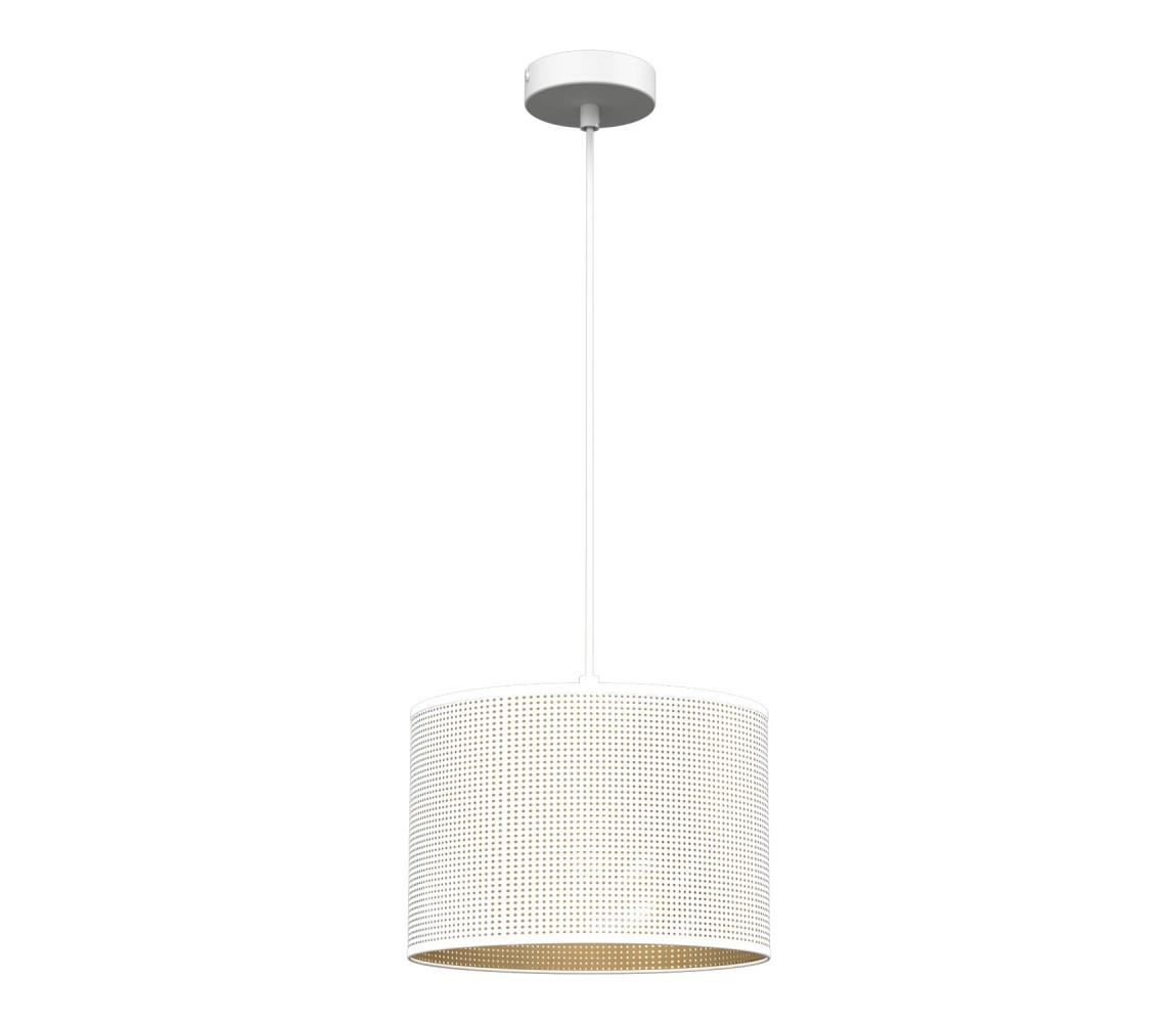  Luster na lanku LOFT SHADE 1xE27/60W/230V pr. 25 cm biela/zlatá 