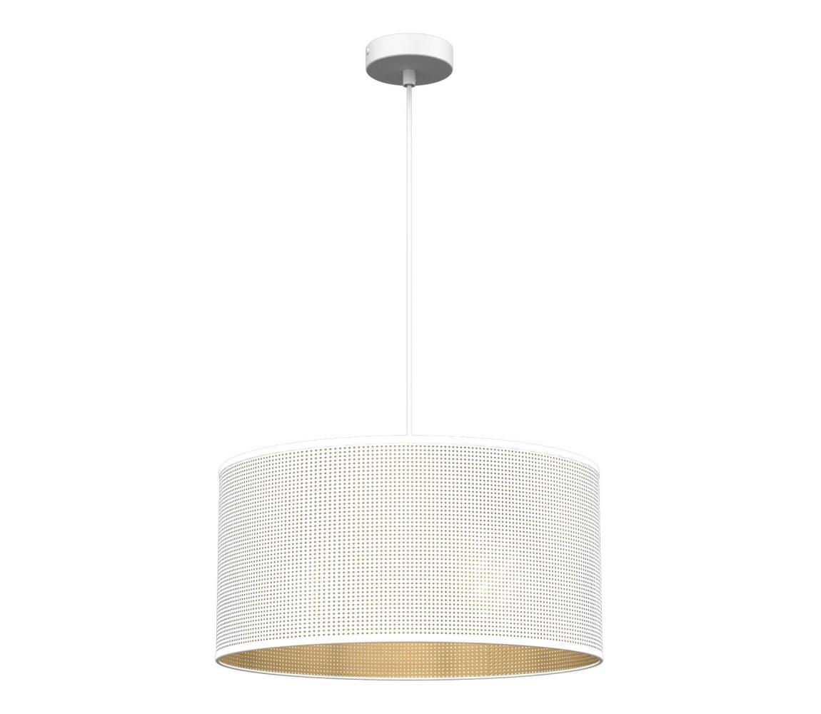  Luster na lanku LOFT SHADE 1xE27/60W/230V pr. 40 cm biela/zlatá 