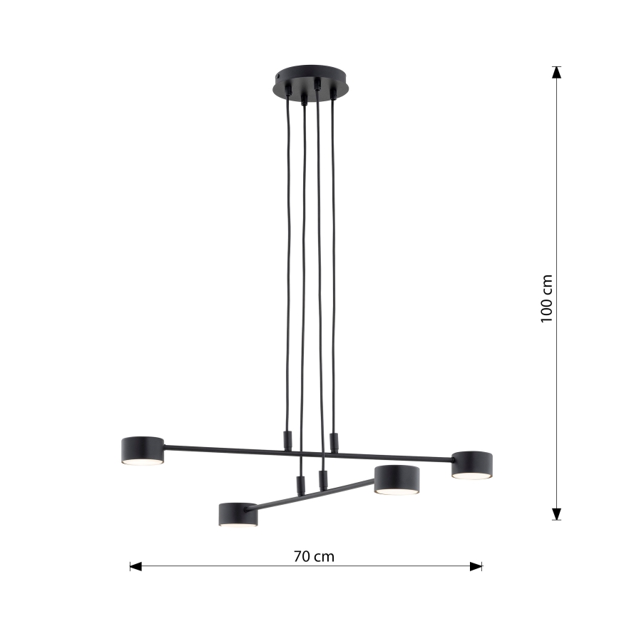 Luster na lanku MODUS 4xGX53/12W/230V čierna