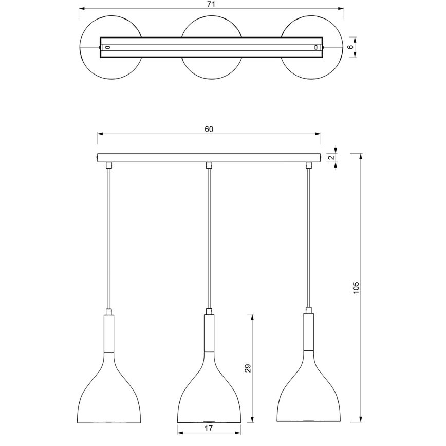 Luster na lanku NOAK 3xE27/60W/230V biela/zlatá