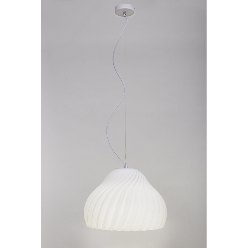 Luster na lanku SILVO 1xE27/60W/230V pr. 38 cm biela