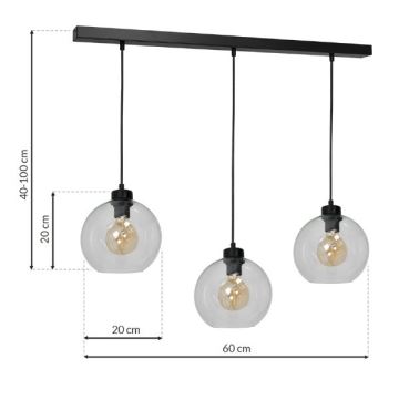 Luster na lanku SOFIA 3xE27/60W/230V číra