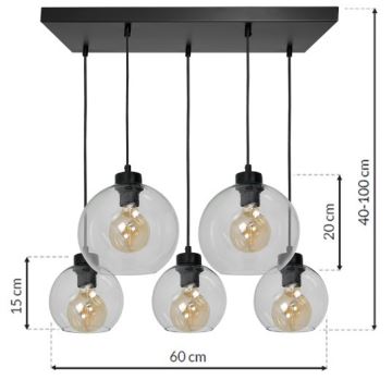 Luster na lanku SOFIA 5xE27/60W/230V číra