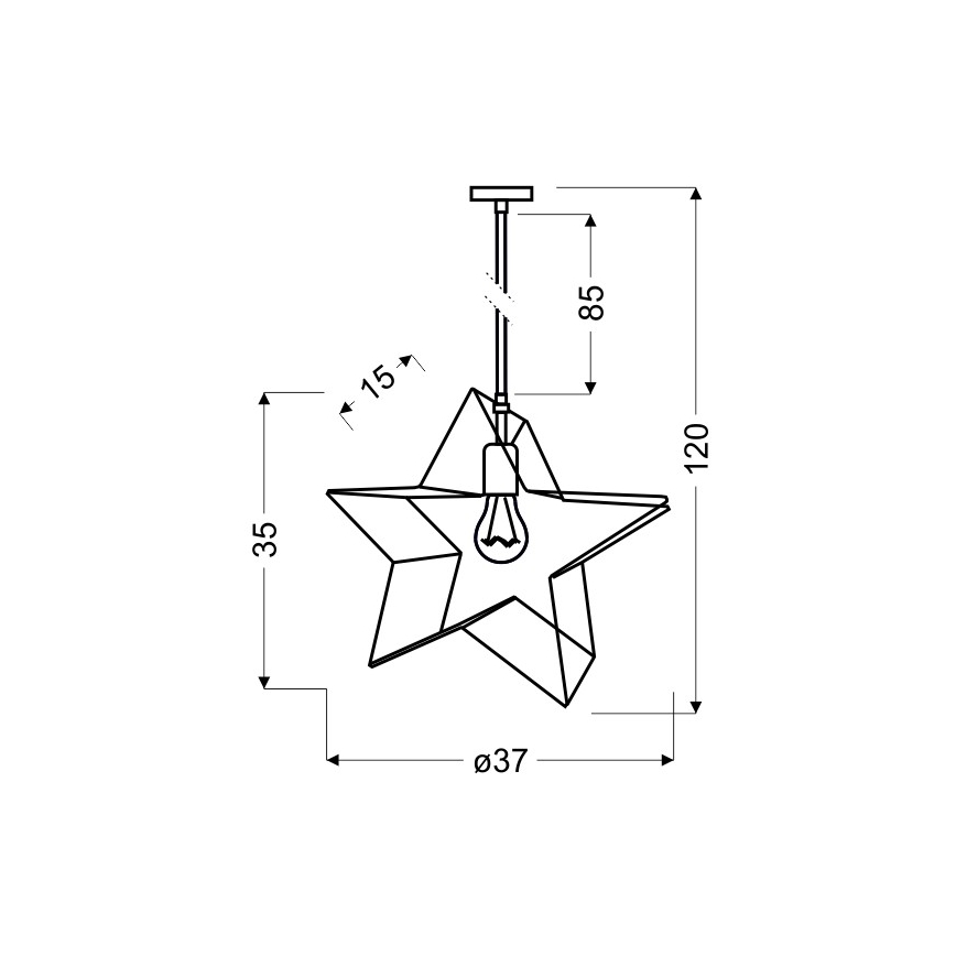 Luster na lanku STAR 1xE27/60W/230V