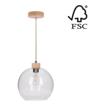 Luster na lanku SVEA 1xE27/60W/230V breza – FSC certifikované