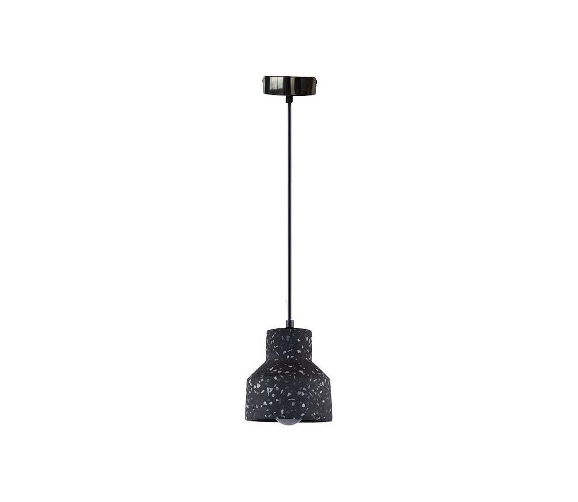  Luster na lanku TERRAZZO 1xE27/60W/230V pr. 12 cm čierna 