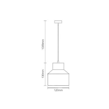 Luster na lanku TERRAZZO 1xE27/60W/230V pr. 12 cm čierna