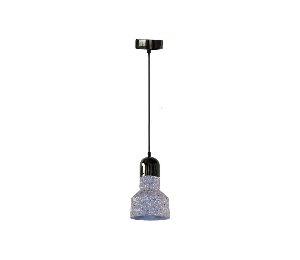 Luster na lanku TERRAZZO 1xE27/60W/230V pr. 12 cm šedá