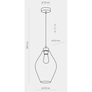 Luster na lanku TULON 1xE27/60W/230V