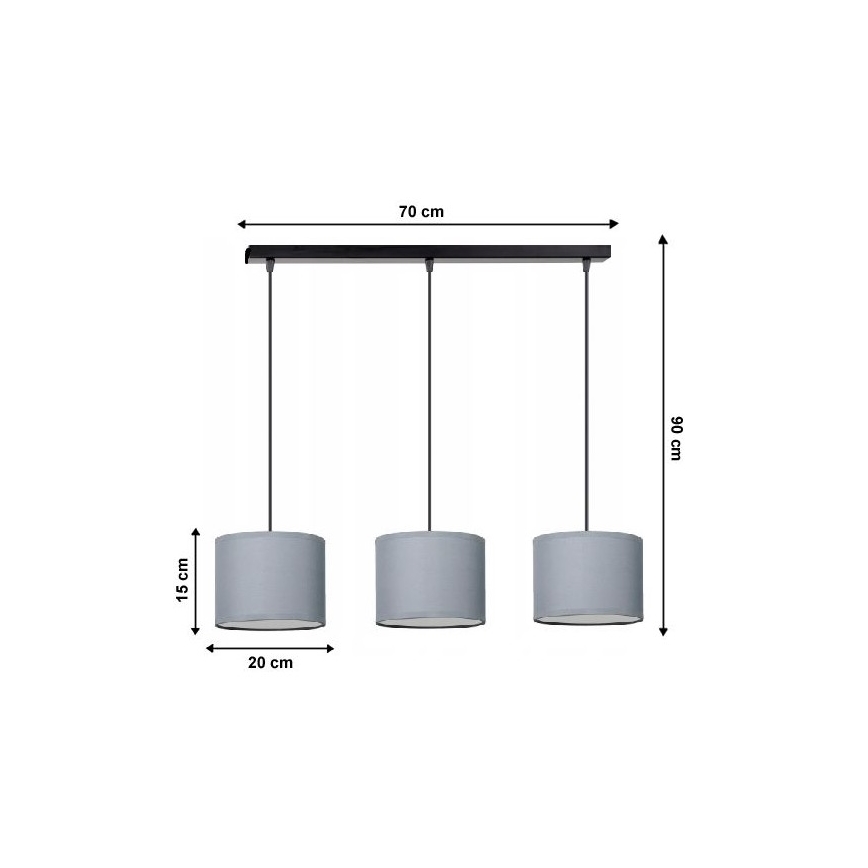 Luster na lanku TUZ 3xE27/60W/230V