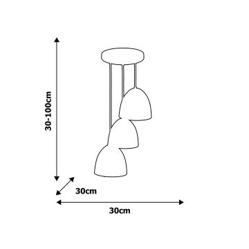 Luster na lanku VEGAS 3xE27/60W/230V