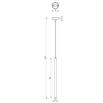 Luster na lanku YORU 1xG9/8W/230V 50 cm mosadz