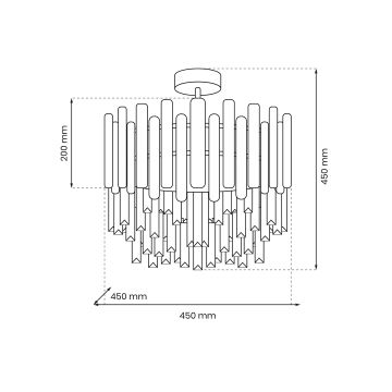 Luster na tyči ASPEN 6xE14/40W/230V zlatá