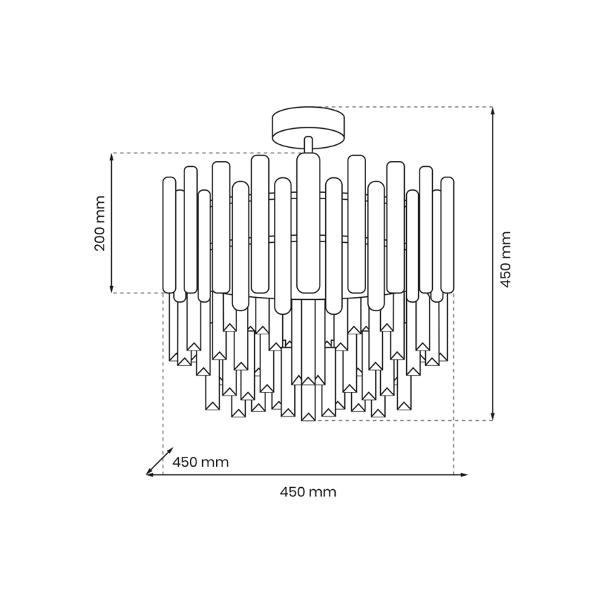 Luster na tyči ASPEN 6xE14/40W/230V zlatá