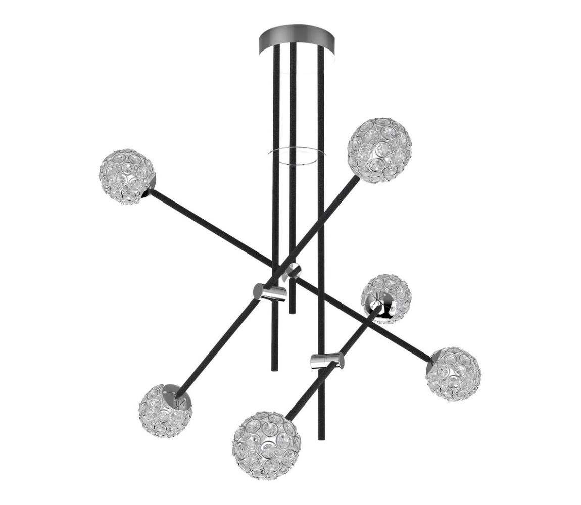  Luster na tyči PAKSOS 6xG9/5W/230V čierna 