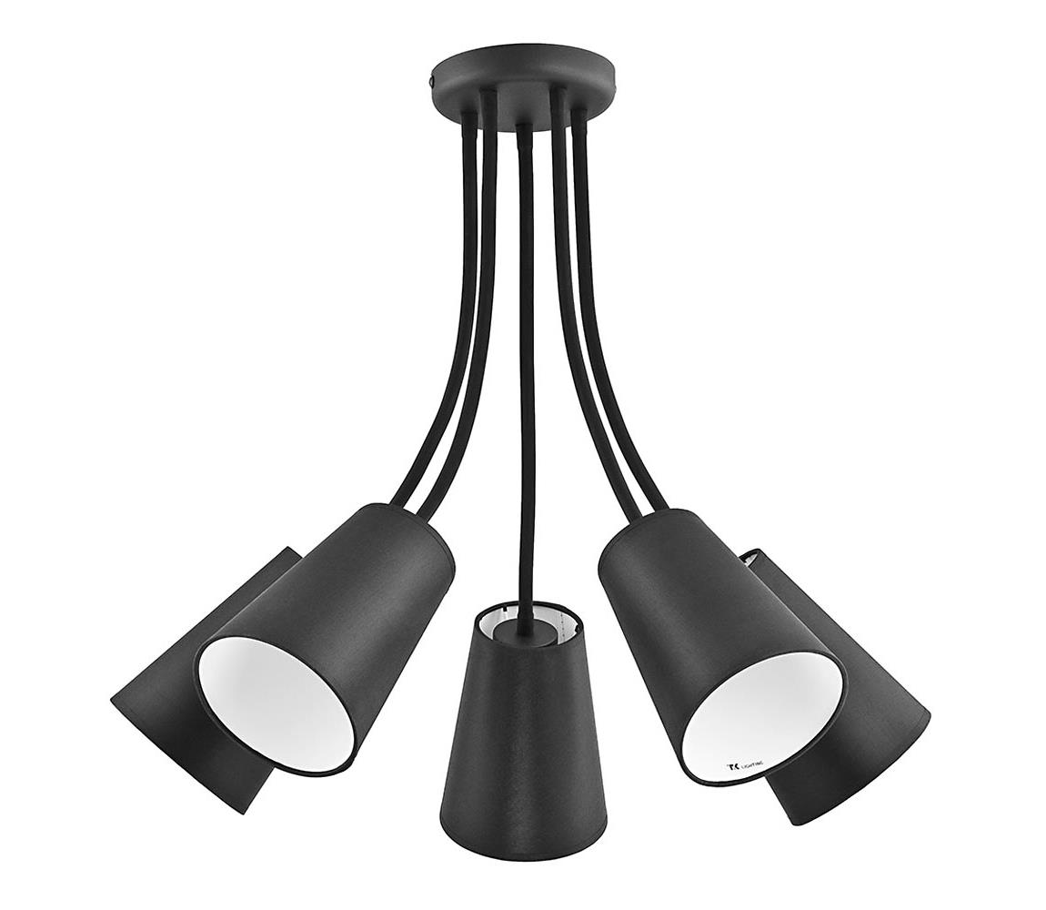  luster na tyči WIRE BLACK 5xE27/60W/230V 