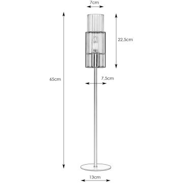 Markslöjd 108556 - Stolná lampa TUBO 1xE14/40W/230V 65 cm čierna/číra