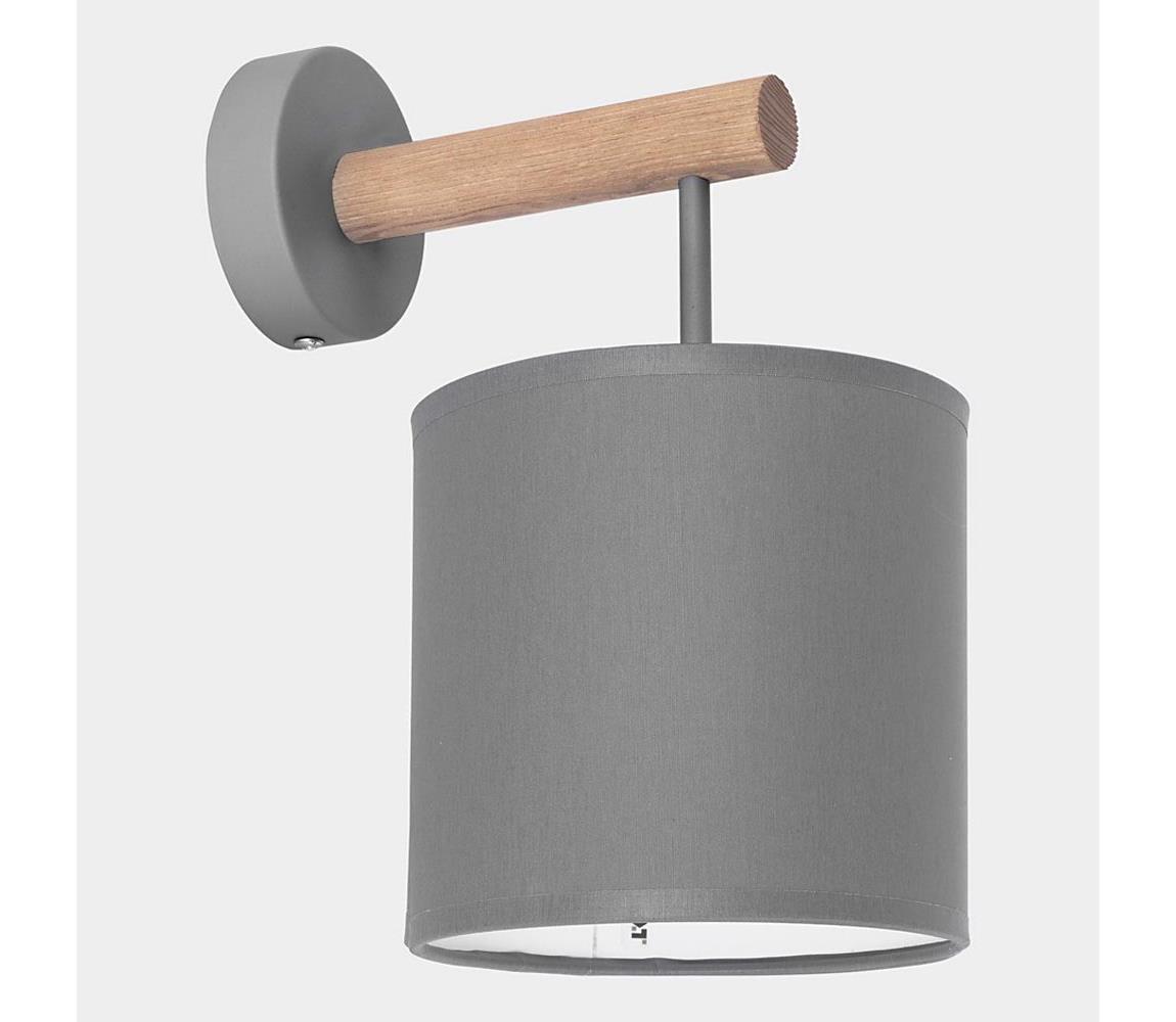  Nástenná lampa DEVA 1xE27/15W/230V šedá/drevo 