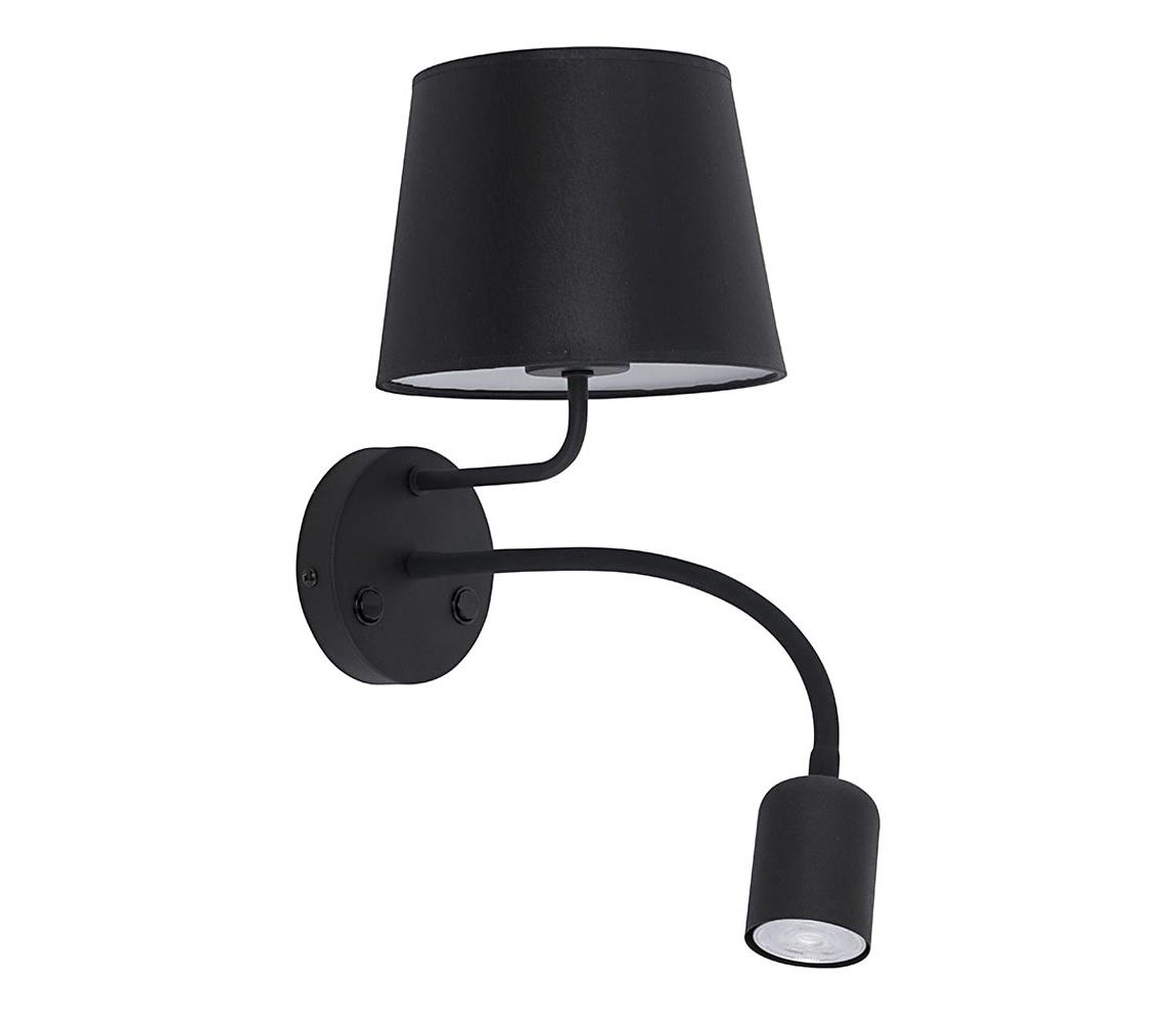  Nástenná lampa MAJA 1xE27/15W/230V + 1xGU10/10W/230V čierna 