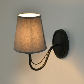 Nástenná lampa MALBO 1xE27/60W/230V šedá/čierna