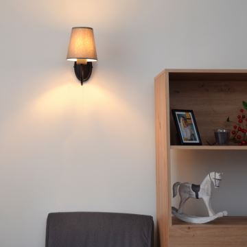 Nástenná lampa MALBO 1xE27/60W/230V šedá/čierna