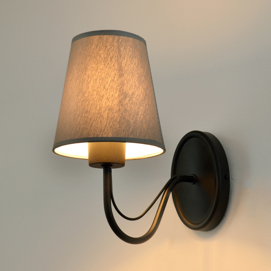 Nástenná lampa MALBO 1xE27/60W/230V šedá/čierna