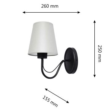 Nástenná lampa MALBO 1xE27/60W/230V šedá/čierna