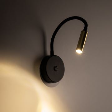 Nástenná lampa s USB portem LAGOS 1xG9/6W/5V čierna/zlatá