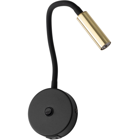 Nástenná lampa s USB portem LAGOS 1xG9/6W/5V čierna/zlatá