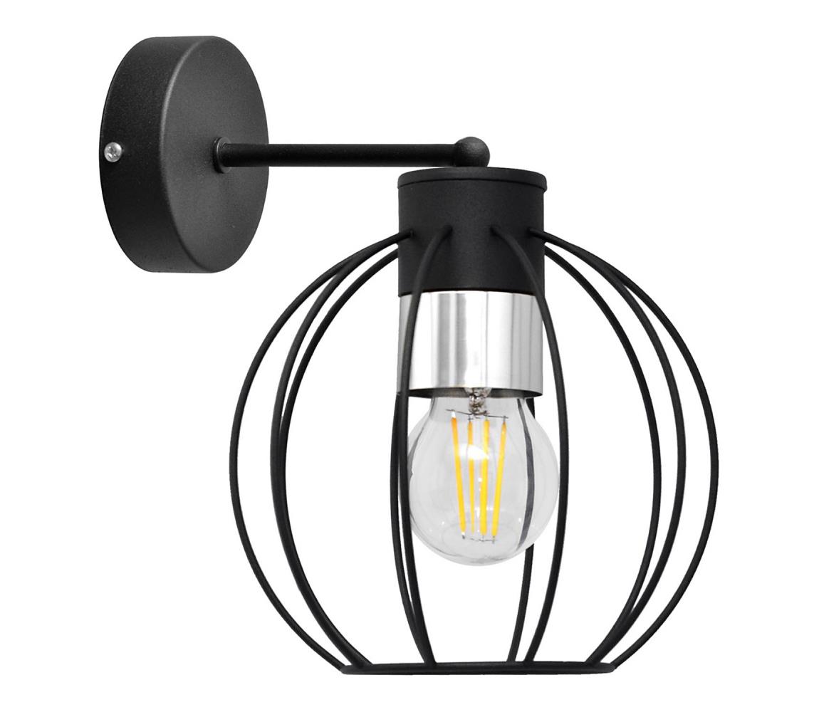  Nástenná lampa STARLIGHT 1xE27/60W/230V čierna/strieborná 