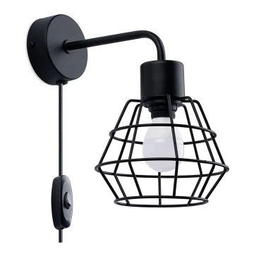 Nástenná lampa SUBA 1xE27/15W/230V čierna