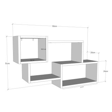 Nástenná polica AYDER 51x90 cm hnedá/biela