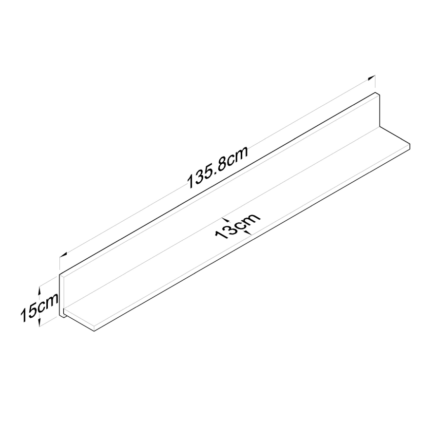 Nástenná polica RANI 135,8x15 cm hnedá