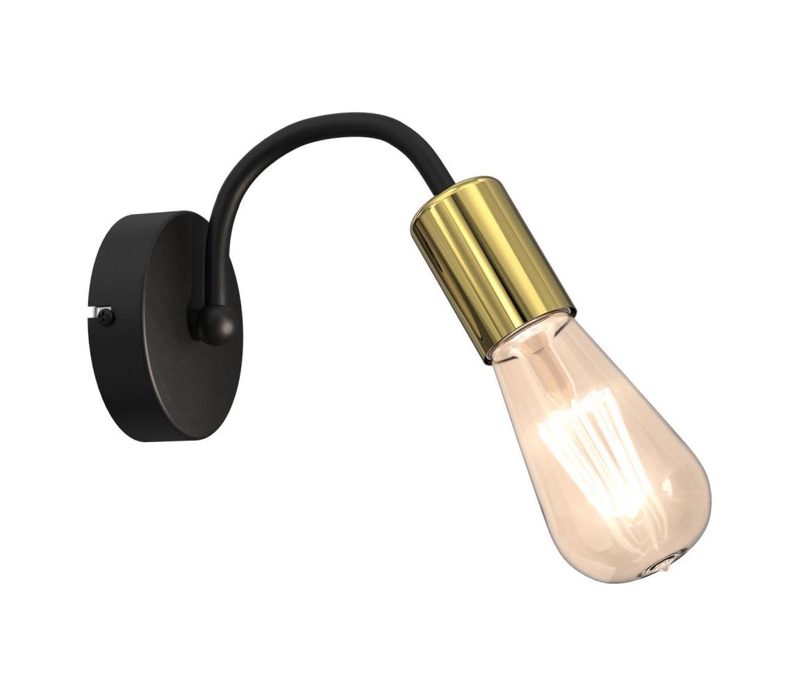  Nástenné lampa DOW 1xE27/60W/230V čierna/zlatá 