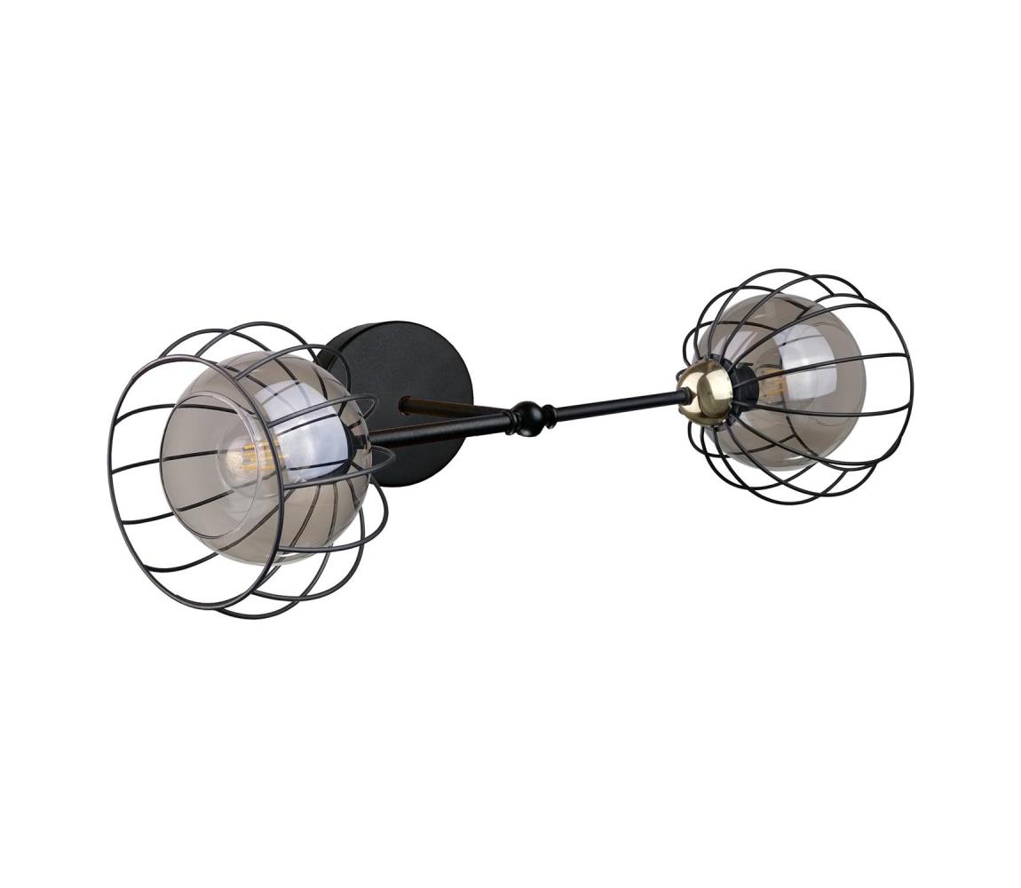 Keter Lighting Nástenné svietidlo SOLO BLACK 2xE27/60W/230V čierna/zlatá 