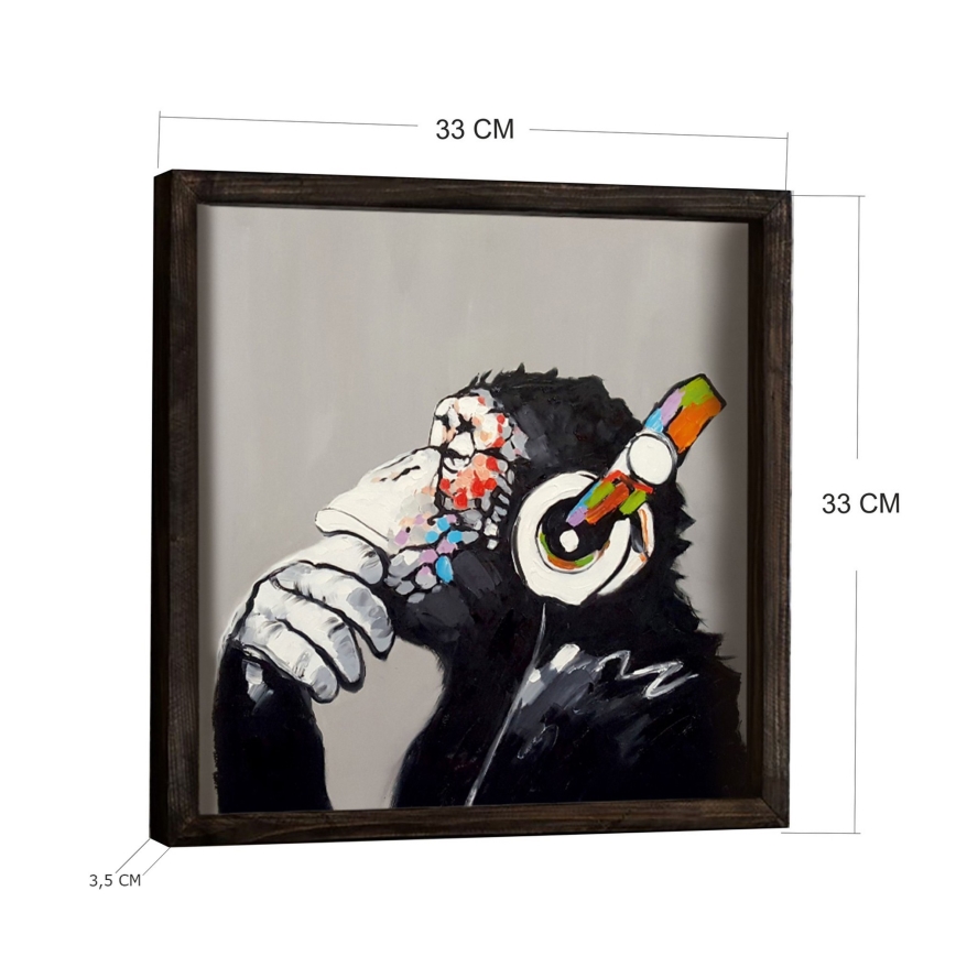 Nástenný obraz 33x33 cm čierna/pestrofarebná