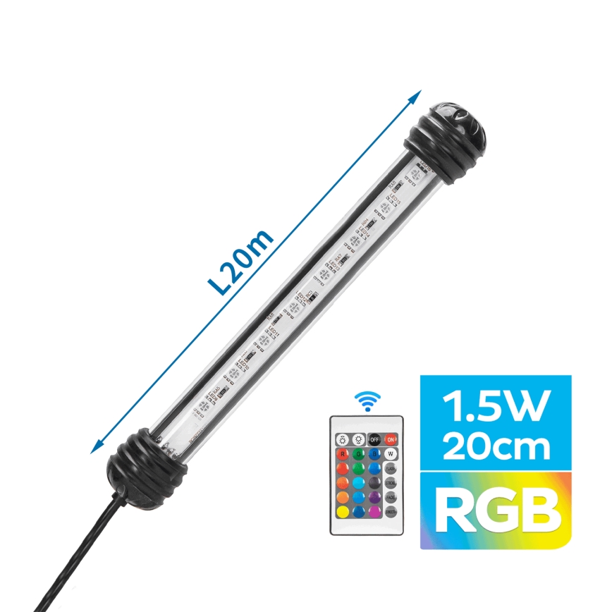 Nobleza - LED RGB Osvetlenie akvária LED/1,5W/230V IPX7 + diaľkové ovládanie