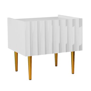 Nočný stolík ARCOS 46x50 cm biela/zlatá