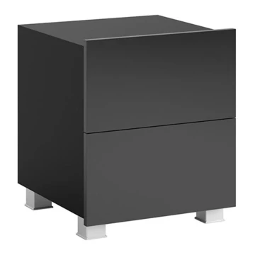 Nočný stolík PAVO 45x40 cm lesklá čierna/matná čierna