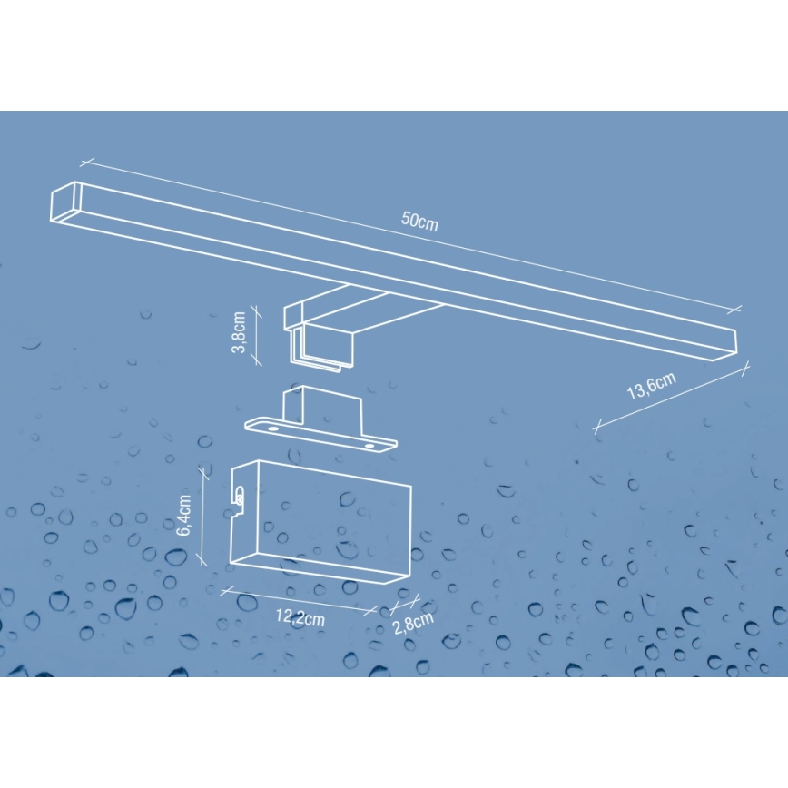 Nordlux - LED Kúpeľňové osvetlenie zrkadla MARLEE LED/8,9W/230V IP44 4000K 50 cm čierna