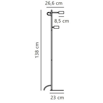 Nordlux - LED Stmievateľná stojacia lampa CLYDE 2xLED/4W/230V