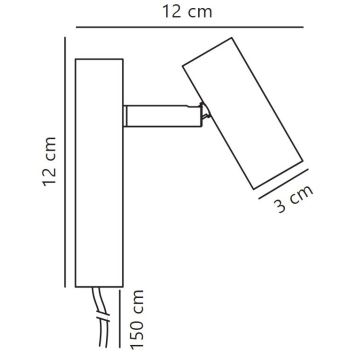 Nordlux - LED Stmievateľné nástenné bodové svietidlo OMARI LED/3,2W/230V čierna