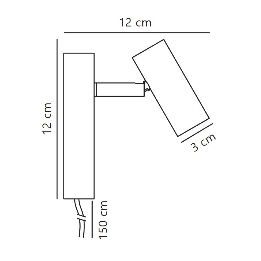 Nordlux - LED Stmievateľné nástenné bodové svietidlo OMARI LED/3,2W/230V čierna