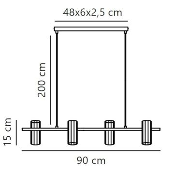 Nordlux - Luster na lanku ALANIS 4xGU10/15W/230V čierna