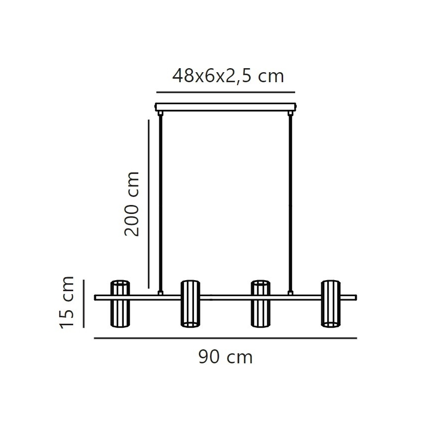 Nordlux - Luster na lanku ALANIS 4xGU10/15W/230V čierna